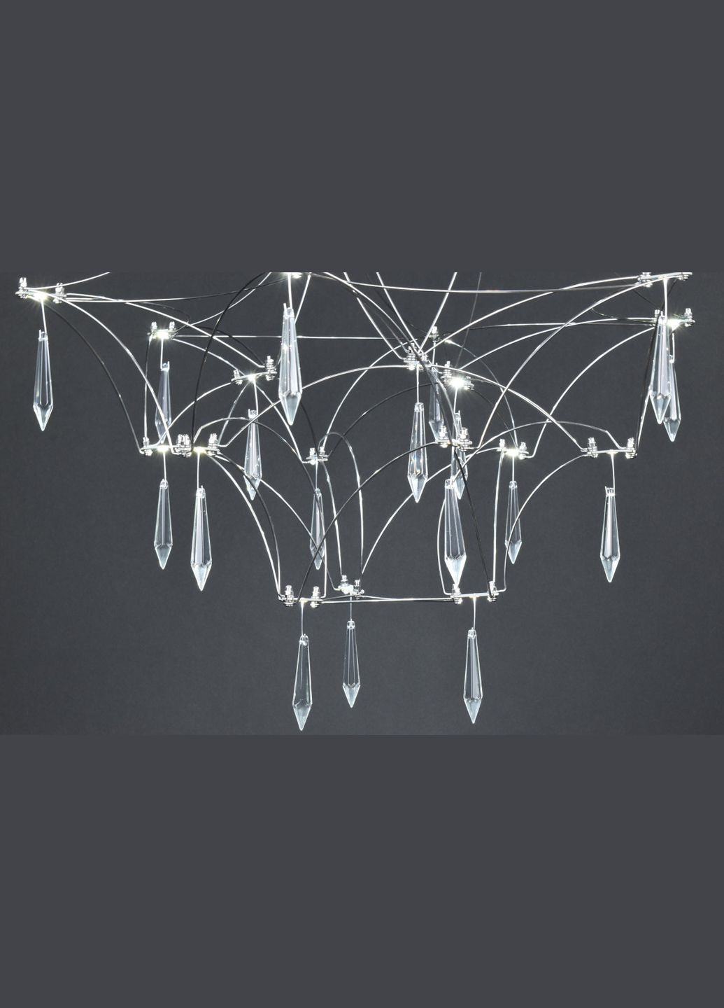 Люстра світлодіодна підвісна LED світильник для квартири на стелю лед 27873 Хром 65-180х60х60 см. Sunnysky (364767488)