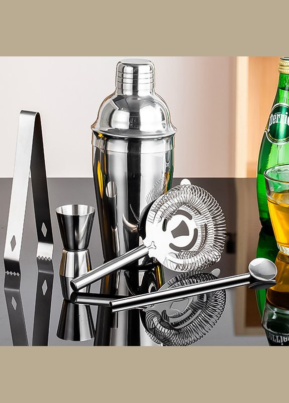 Набір для бара MC-55T5 з 5 предметів неіржавка сталь коктейльний шейкер щипці ложка 8 шт. Youchen (335365877)