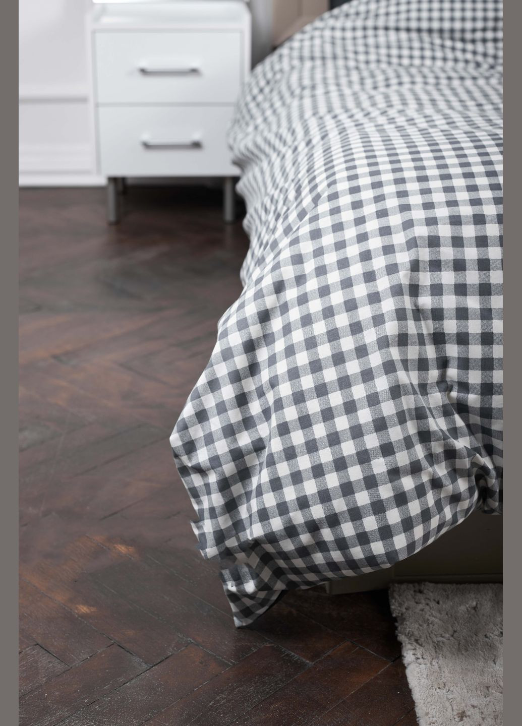 Комплект постільної білизни сімейний 160х220х2 наволочки 2х70х70 Ranforce Elite (MS-820000032) Moon&Star Gray Square (284416278)