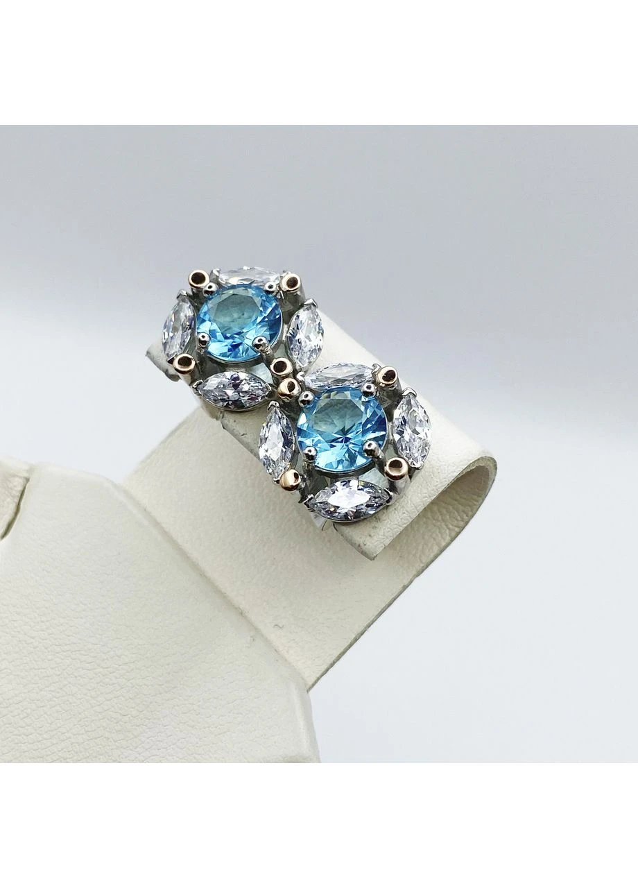Серьги серебряные с альпинитом и кубическим цирконием 7,38 г No Brand (369737416)
