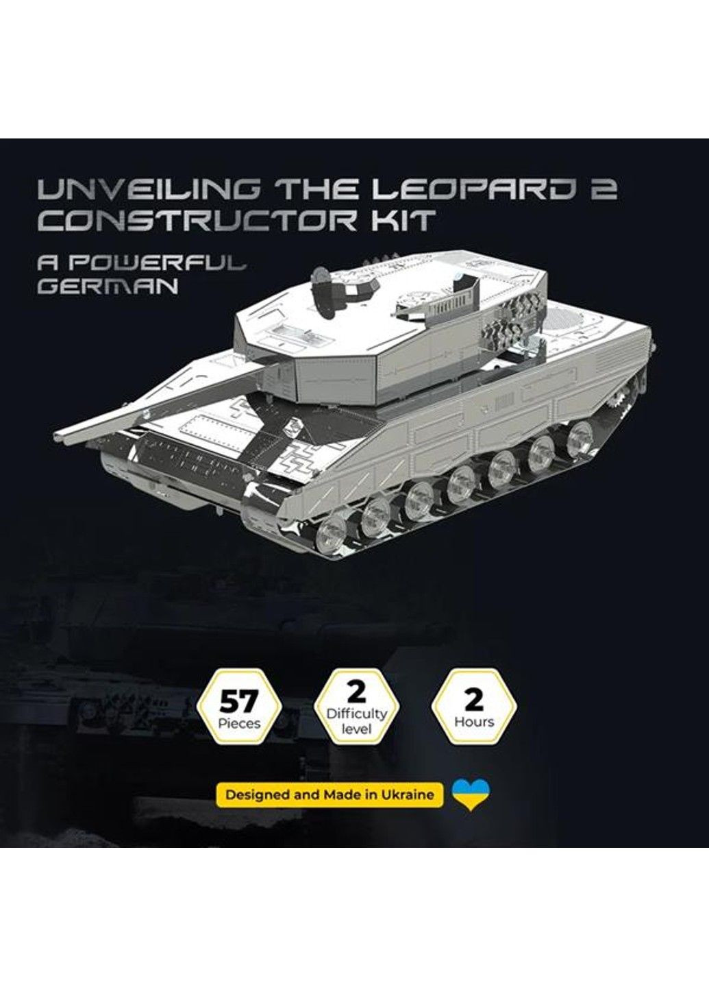 Колекційна модель-конструктор Leopard 2 Tank Танк Леопард 2 (MT079) Metal Time (331298700)