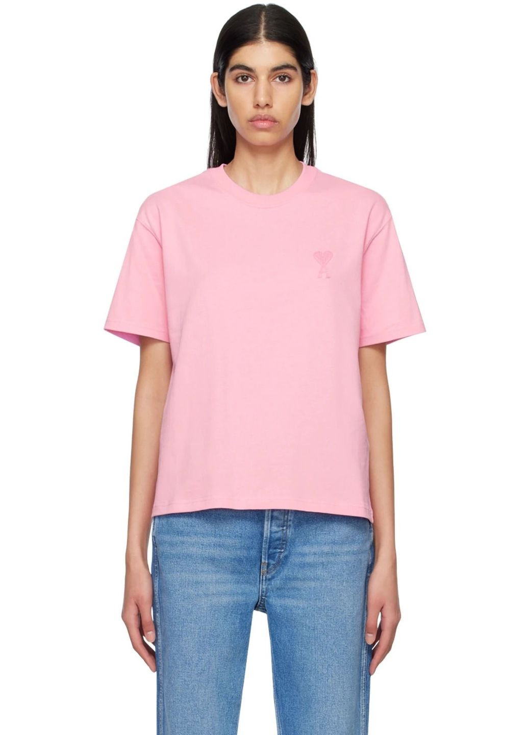 Футболка Ami Mattiussi AMI PARIS Размер S Розовый No Brand - (292731798)