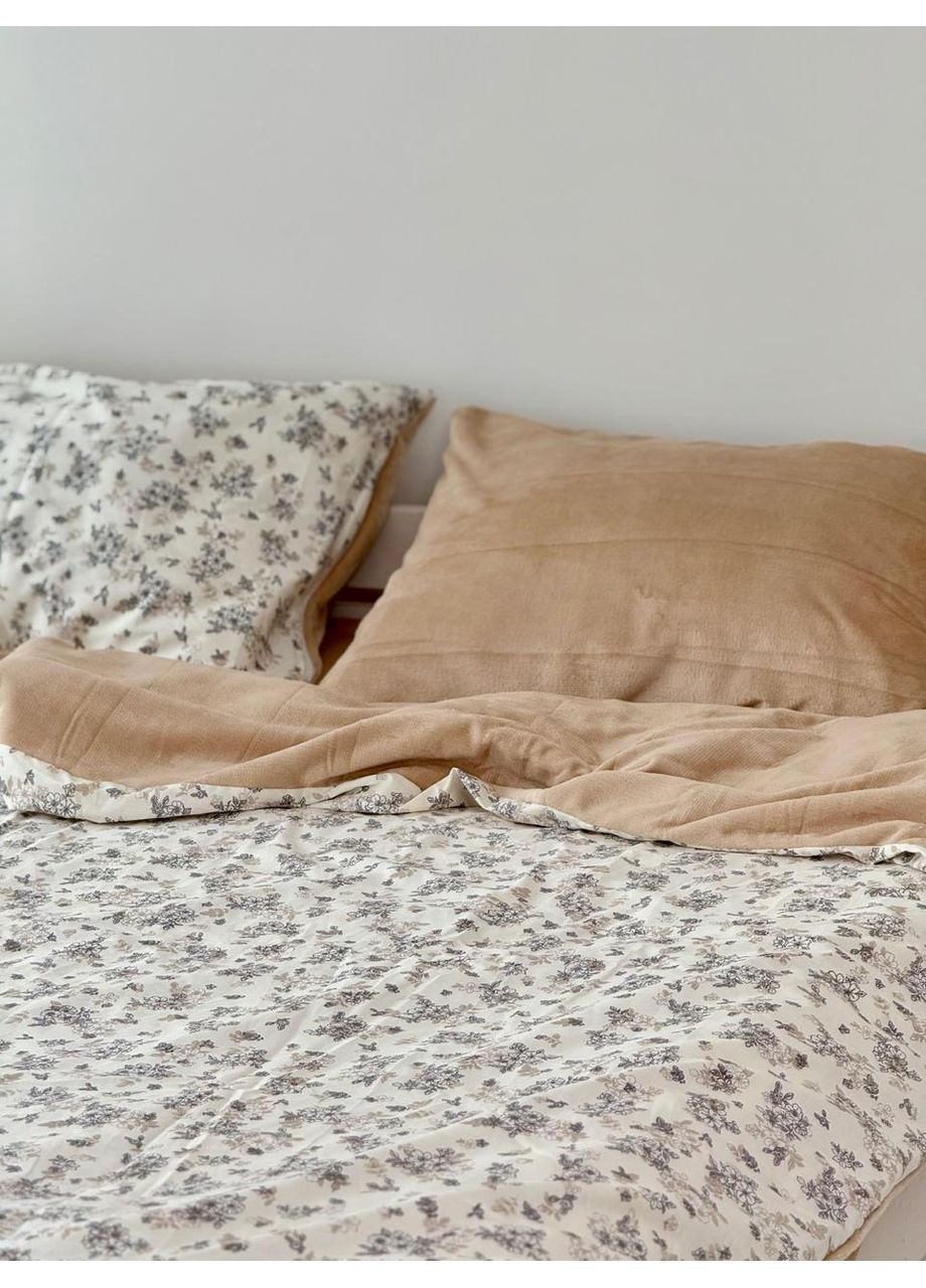 Постільна білизна з резинкою Виноградна Лоза, сатин з плюшем Сімейний розмір, наволочки 70/70 No Brand (364220593)