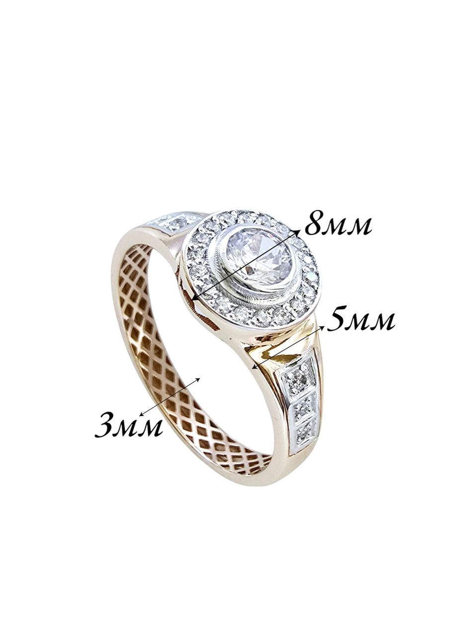 Золота каблучка AiR GOLD з фіанітами (17р) 700415-2к Харківська ювелірна фабрика (355795867)