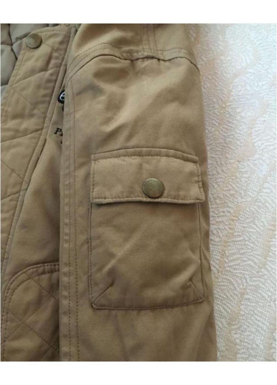 Бежевая демисезонная детская парка для мальчика рост 140 No Brand