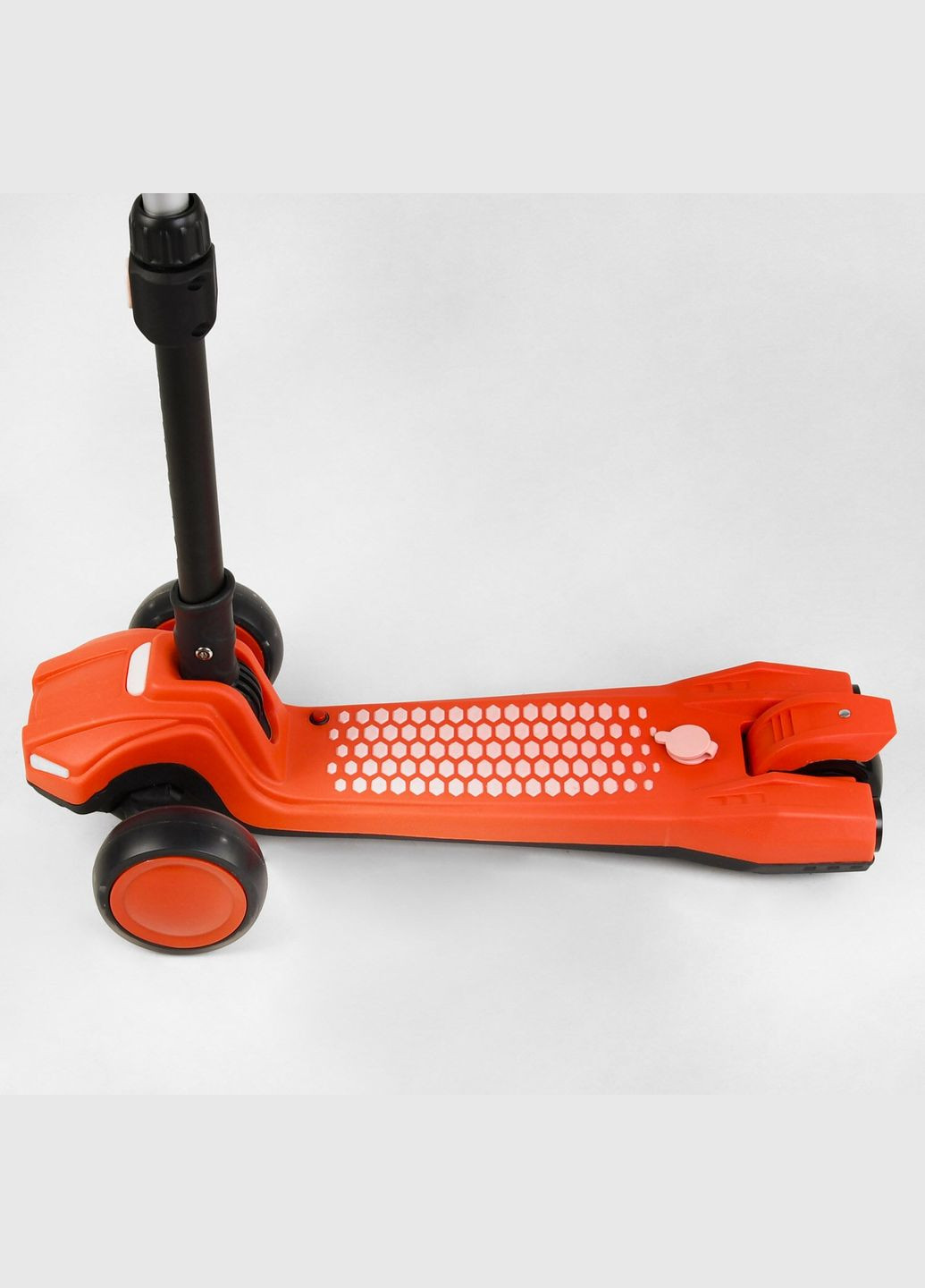 Детский самокат LT-12857. Парогенератор, звук машины, свет, музыка, 3 PU колеса. Оранжевый Best Scooter (293818625)