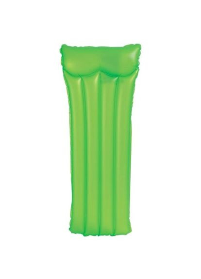 Надувний матрац Неон Intex зелений з підголівником для відпочинку на воді та пляжі. ProDobro (367090311)