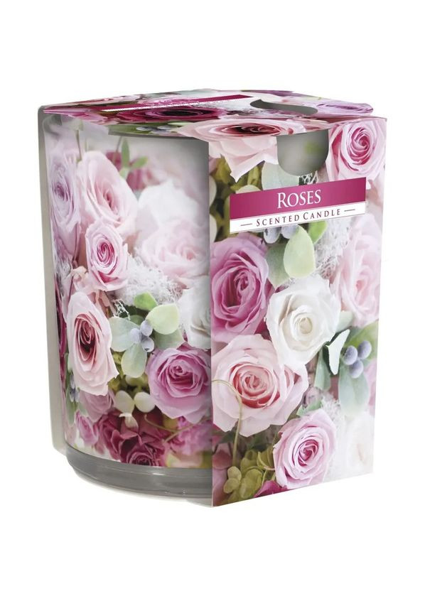 Ароматична свічка в скляному стакані Троянди (SN 72s-02) Bispol (315348641)