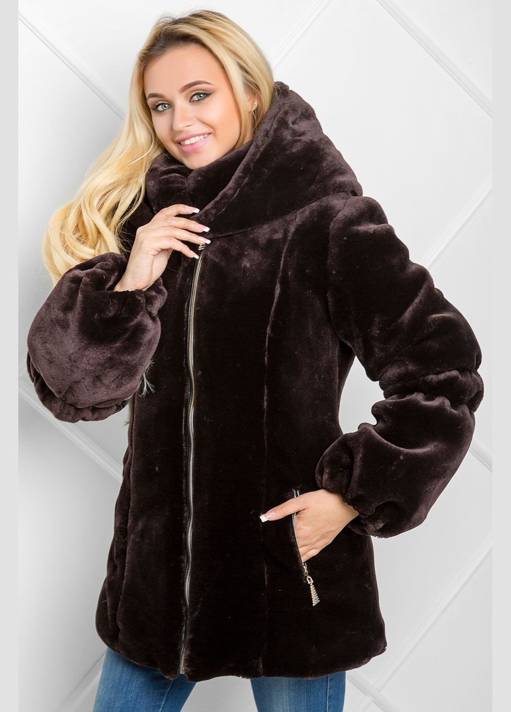 Полушубок М-2003 Коричневый MioRichi (284280750)