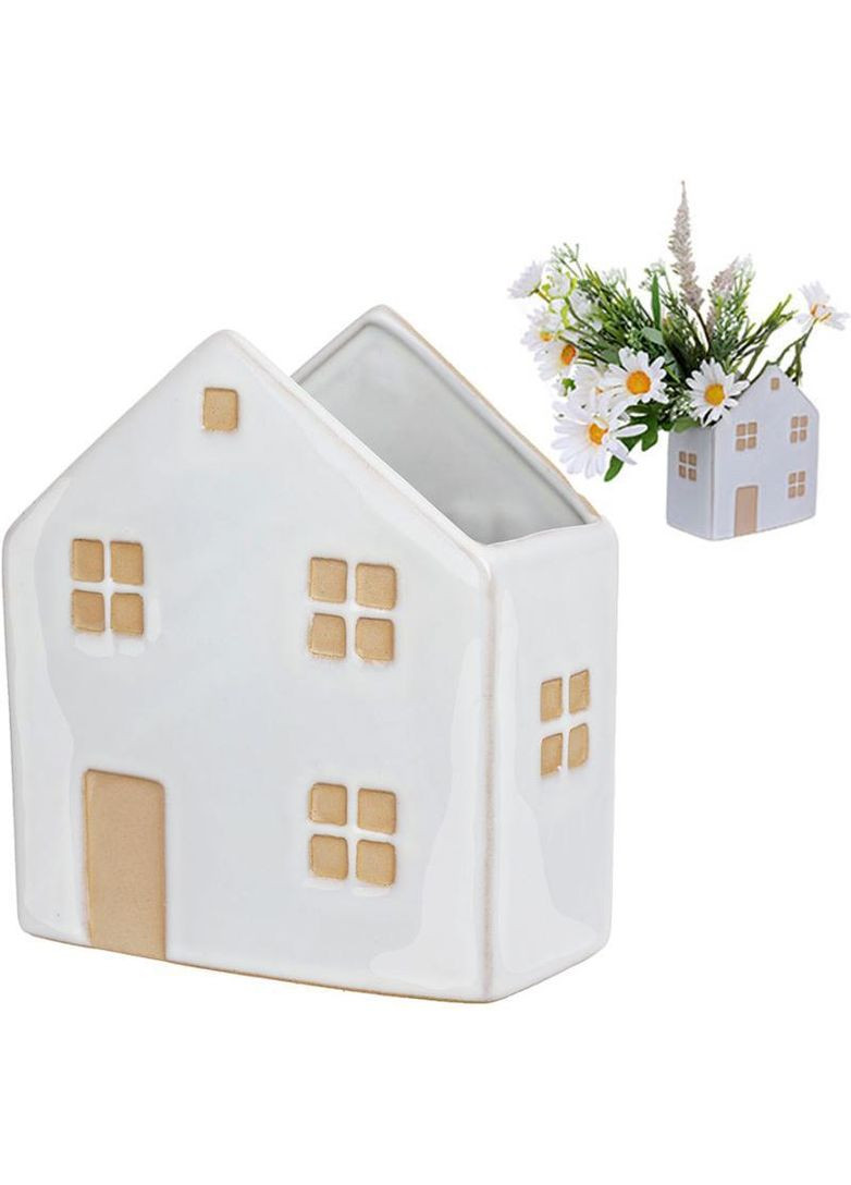 Ваза для цветов и декора керамическая "Старый Город" 15х8х16см Bona (339777042)