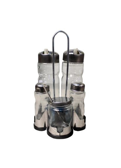 Спецівниця зі скла та нержавіючої сталі: сіль, перець, соусники Helios (330830297)