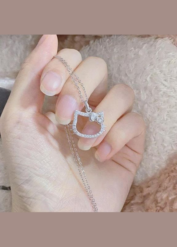 Ніжна підвіска "hello kitty", підвіска з хеллоу кітті, кольє, кулон хелоу кіті, намисто, ланцюжок Fashion Jewelry (337718771)