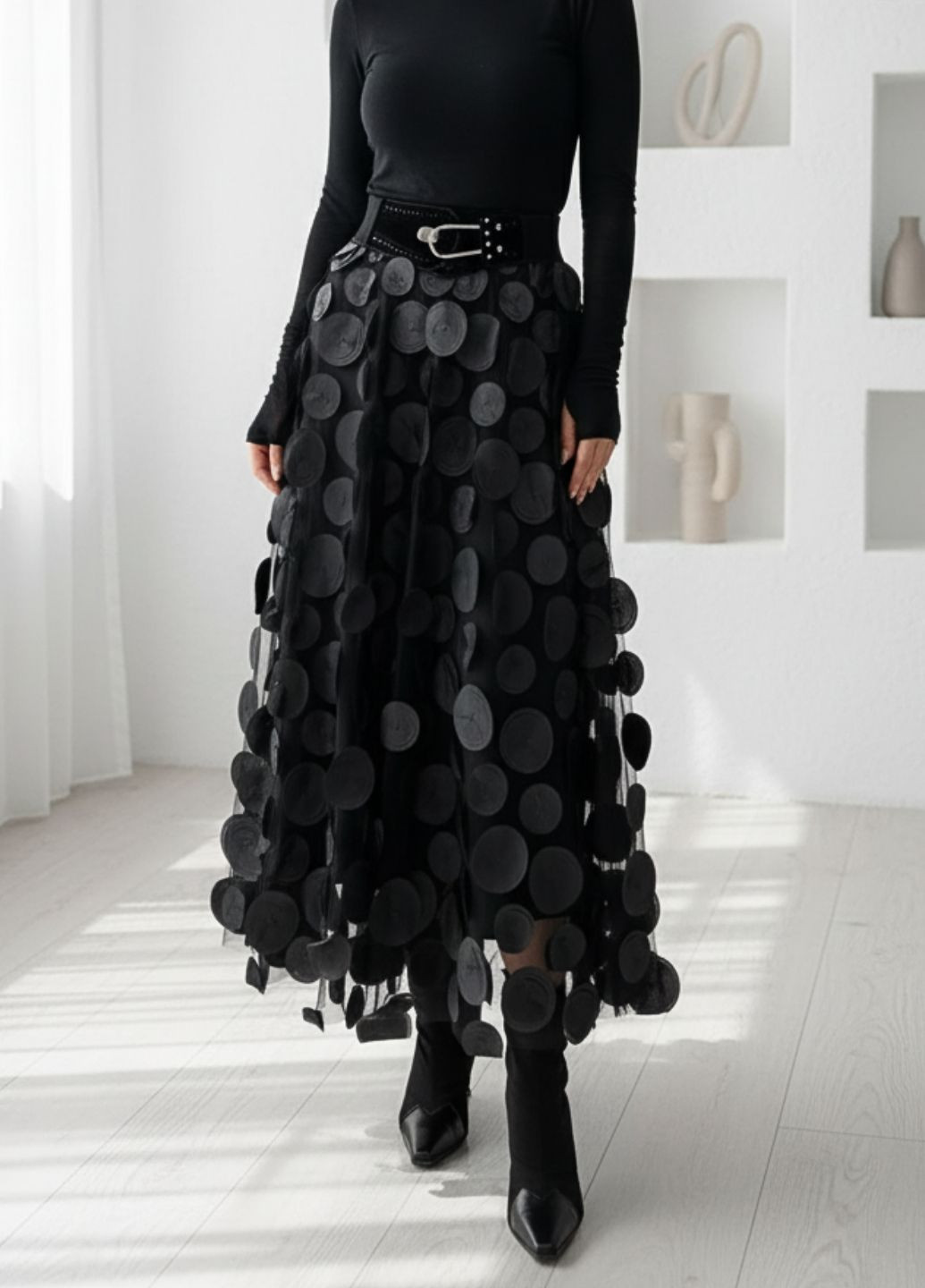 Спідниця жіноча з аплікацією однотонна Fashion (368468404)