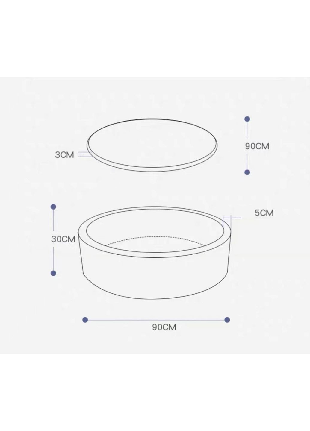 Сухий басейн 90х90х30 см Сірий (1367813476) No Brand (369458239)