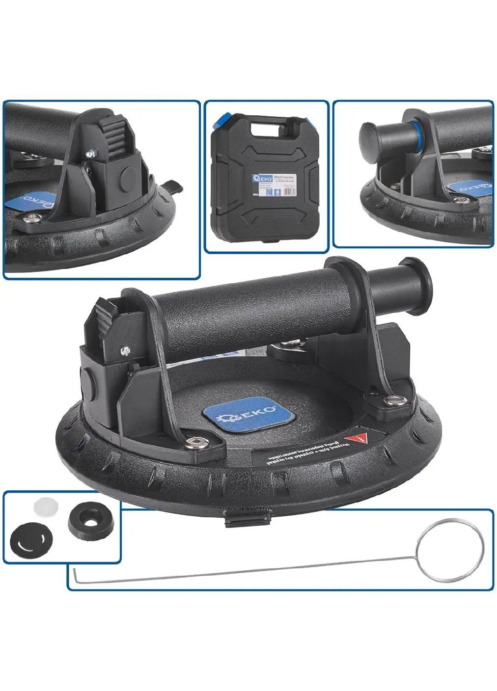 Вакуумна присоска тримач для підйому перенесення скла плитки з кейсом валізою вантажопідйомність 150 кг (479228-Prob) Unbranded (316355166)