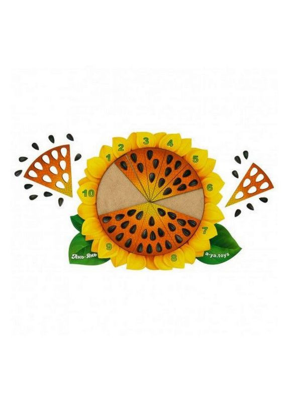 Деревянный пазлвкладыш "Подсолнечник" (ПСФ050) PSF050 сортер-счет Ubumblebees (302384541)