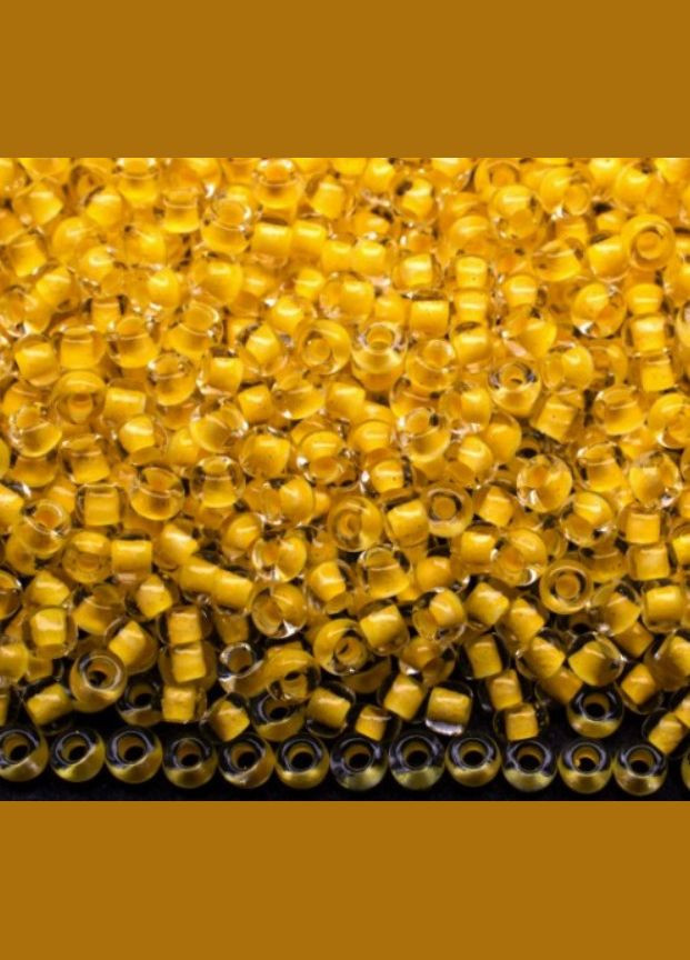 Бисер чешский Preciosa 38386, прозрачный прокрашенный, желтая серединка (10 г) No Brand (340483924)