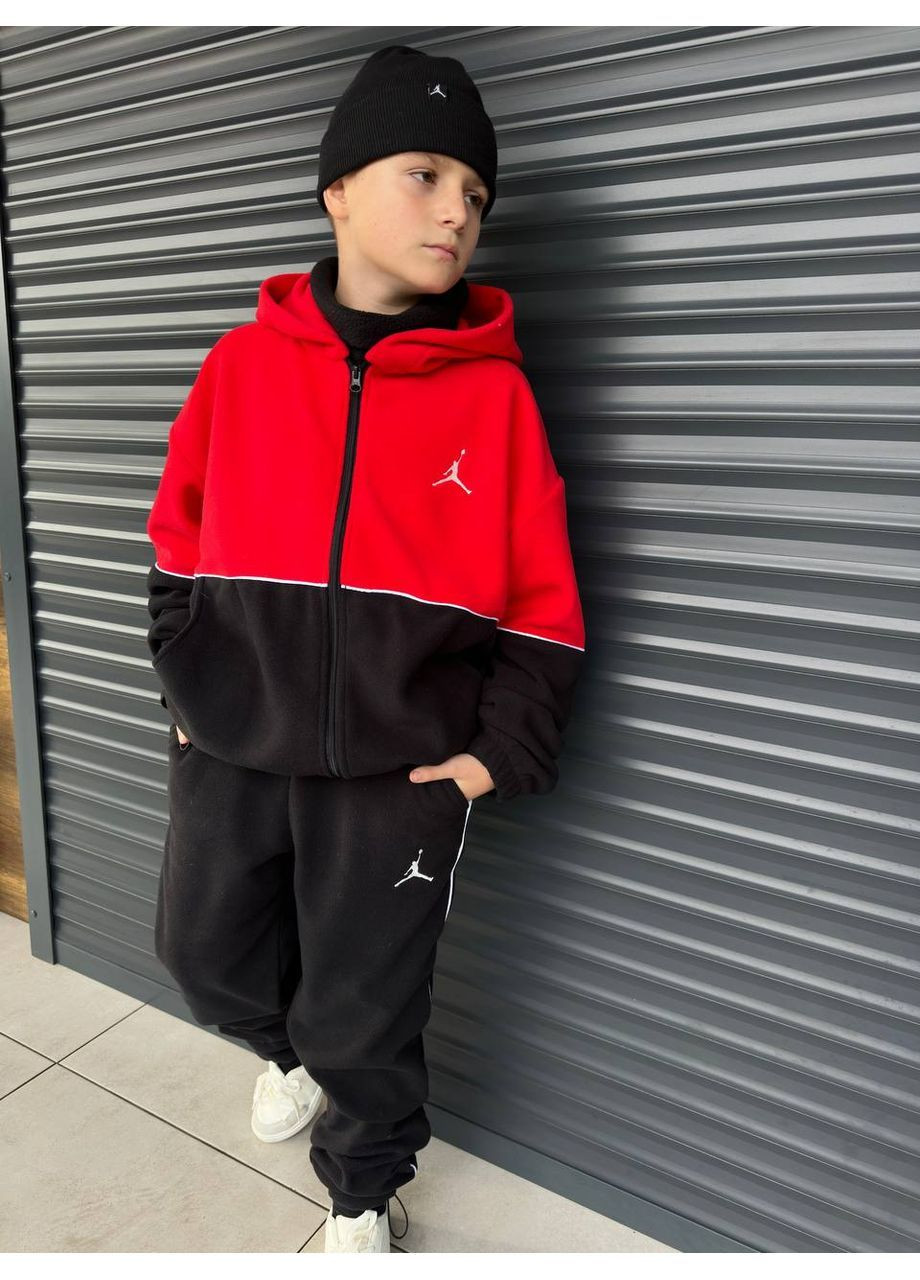 Червоний демісезонний крутезний флісовий підлітковий костюм 🔥зимній двосторонній полірований фліс полар No Brand