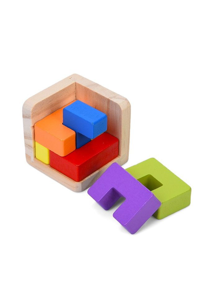 Деревянная Куб-головоломка MD 0758-1 подставка 6 элементов Bambi (371133159)