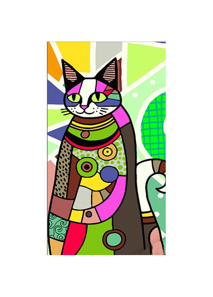 Картина за номерами Поп-арт кішка розміром 50х25 см (WW229) Strateg (362487427)