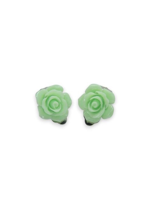 Клипсы серьги детские для ушей без пробивания уха серьги в виде цветка Роза фиолетовая Liresmina Jewelry (293510423)