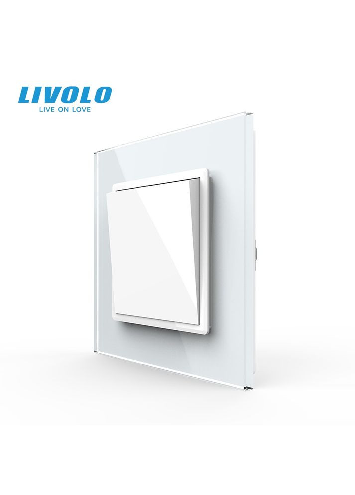 Выключатель универсальный 1-клавишный стекло 250В 10А (VL-С7FCMKS-2WP) Livolo (370985095)