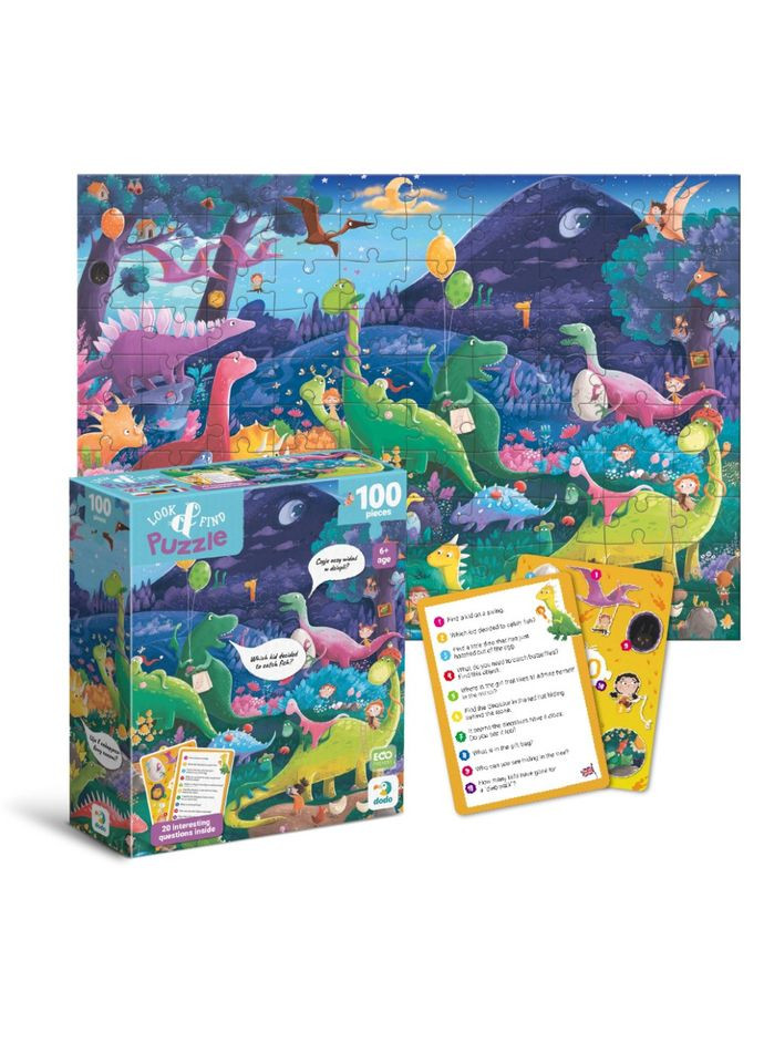 Детский пазл Ищи и находи "Страна динозавров" 300669, 100 элементов DoDo Toys (369746089)