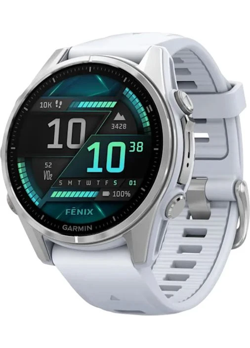Смарт-годинник Fenix 8 43mm AMOLED Silver with Whitestone Silicone Band (010-02903-00) Garmin (369000671)