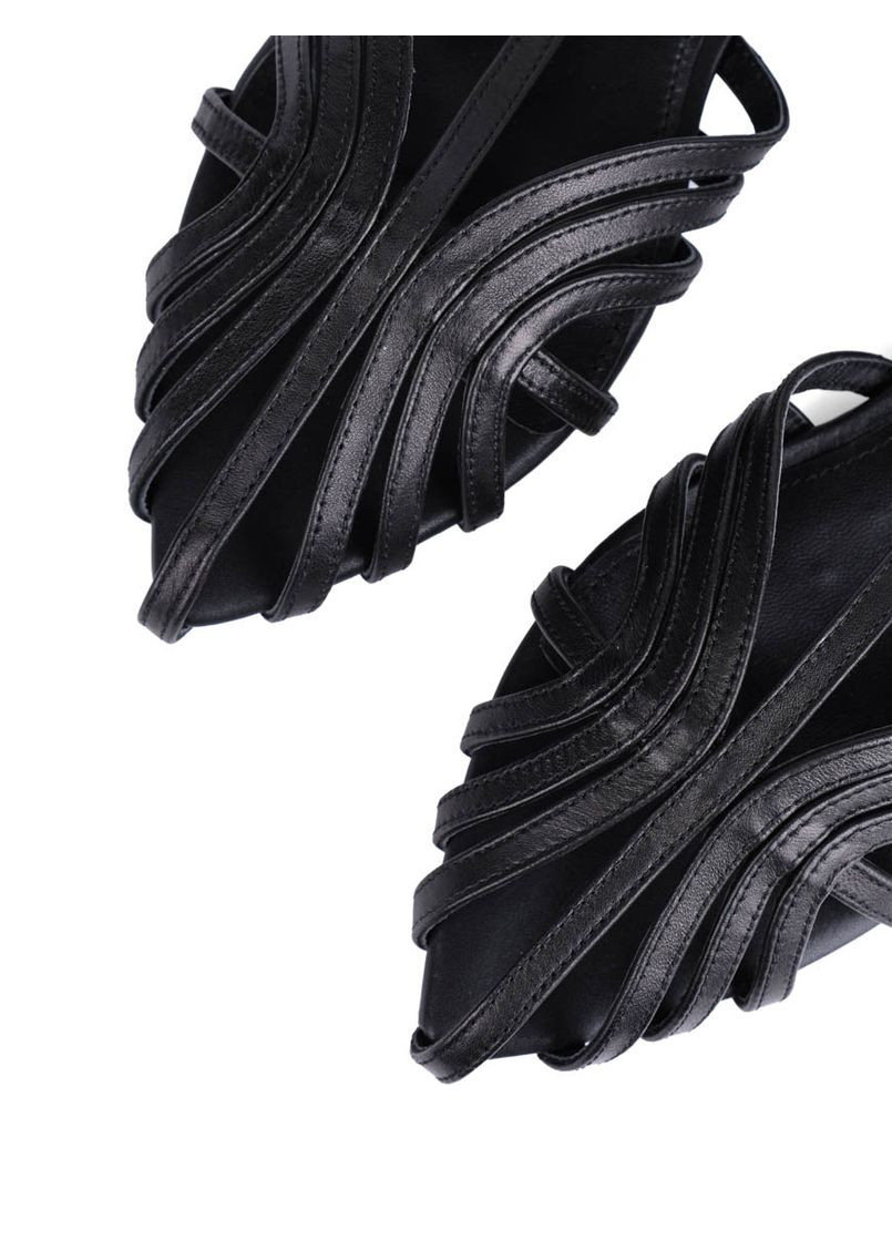 Черные женские сандалии 202-24112-5 черный кожа MIRATON