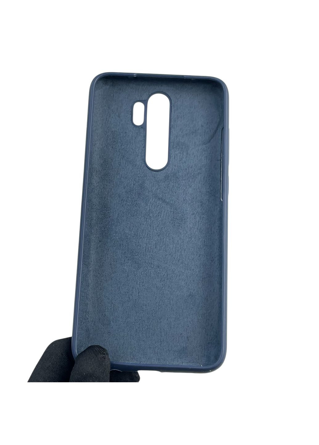 Чехол для Redmi Note 8 Pro силиконовый с микрофиброй нескользящий на сяоми редми нот 8 про темно-синий Xiaomi (366386381)