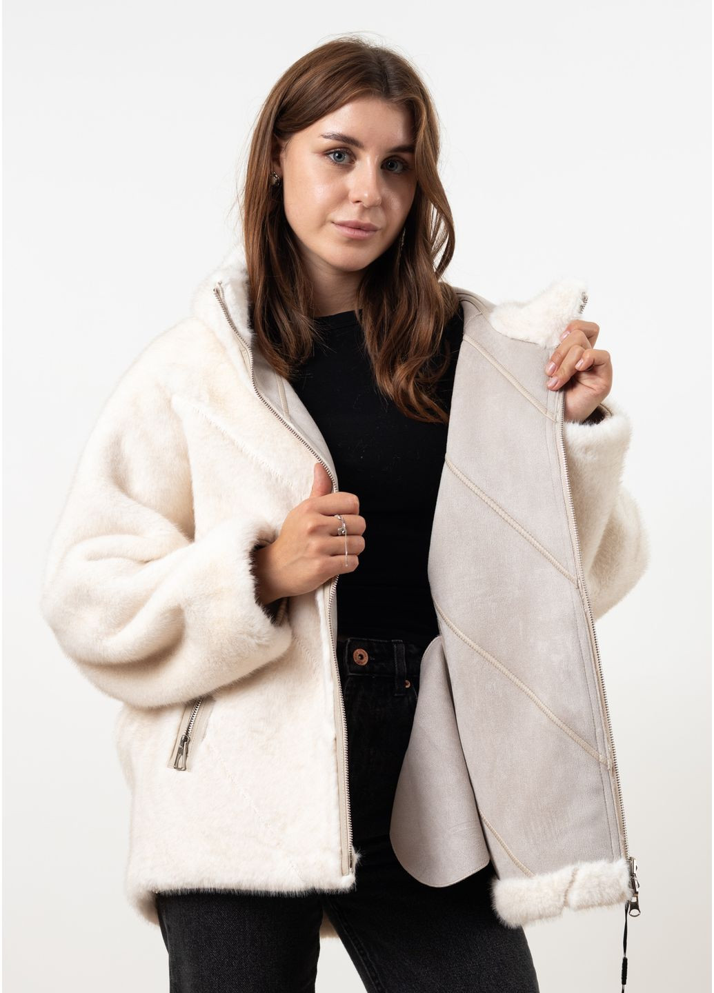 Молочный зимний Пуховик MissLynx