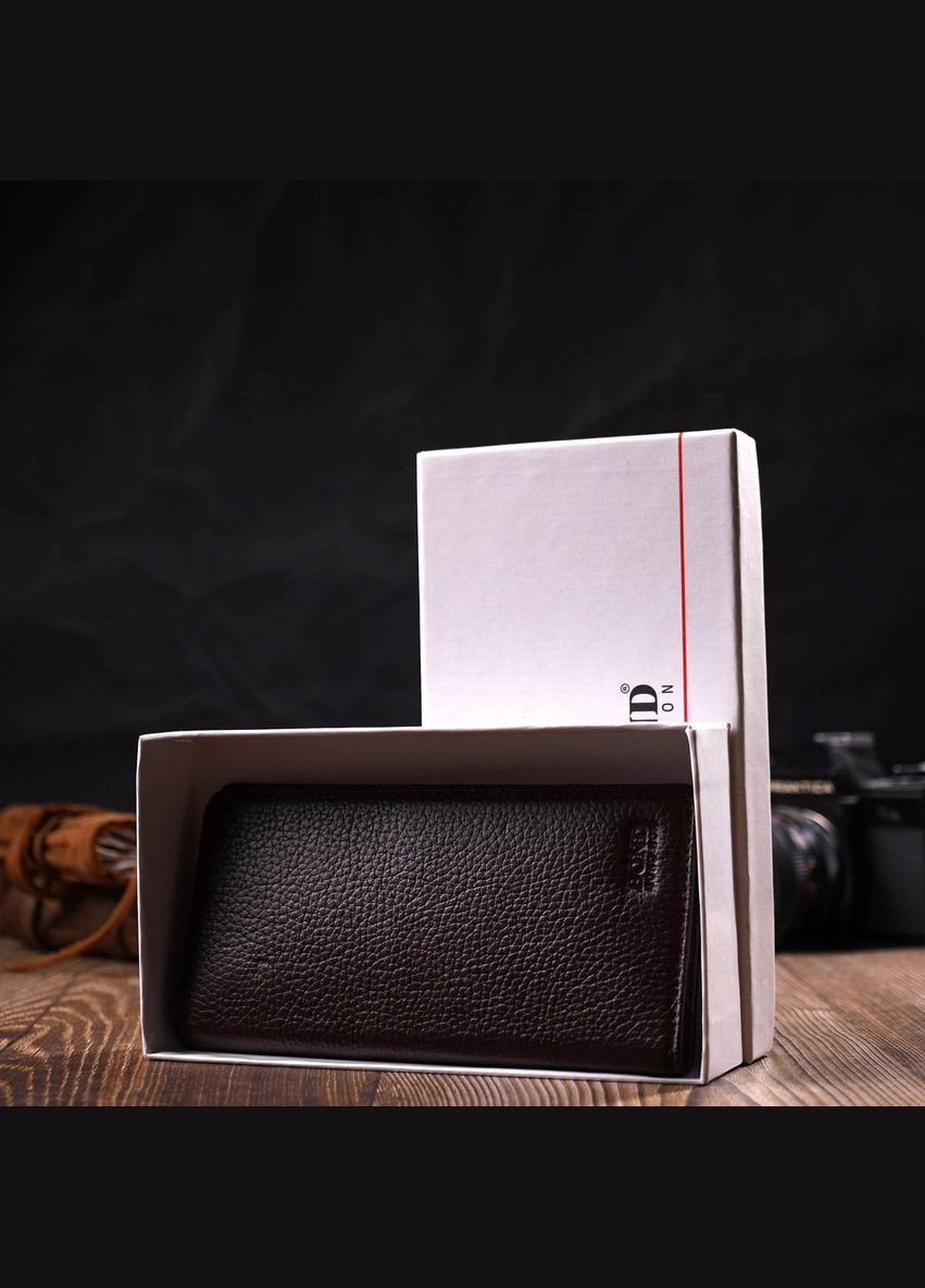 Вертикальный узкий мужской бумажник из натуральной зернистой кожи 22052 Bond (329196494)