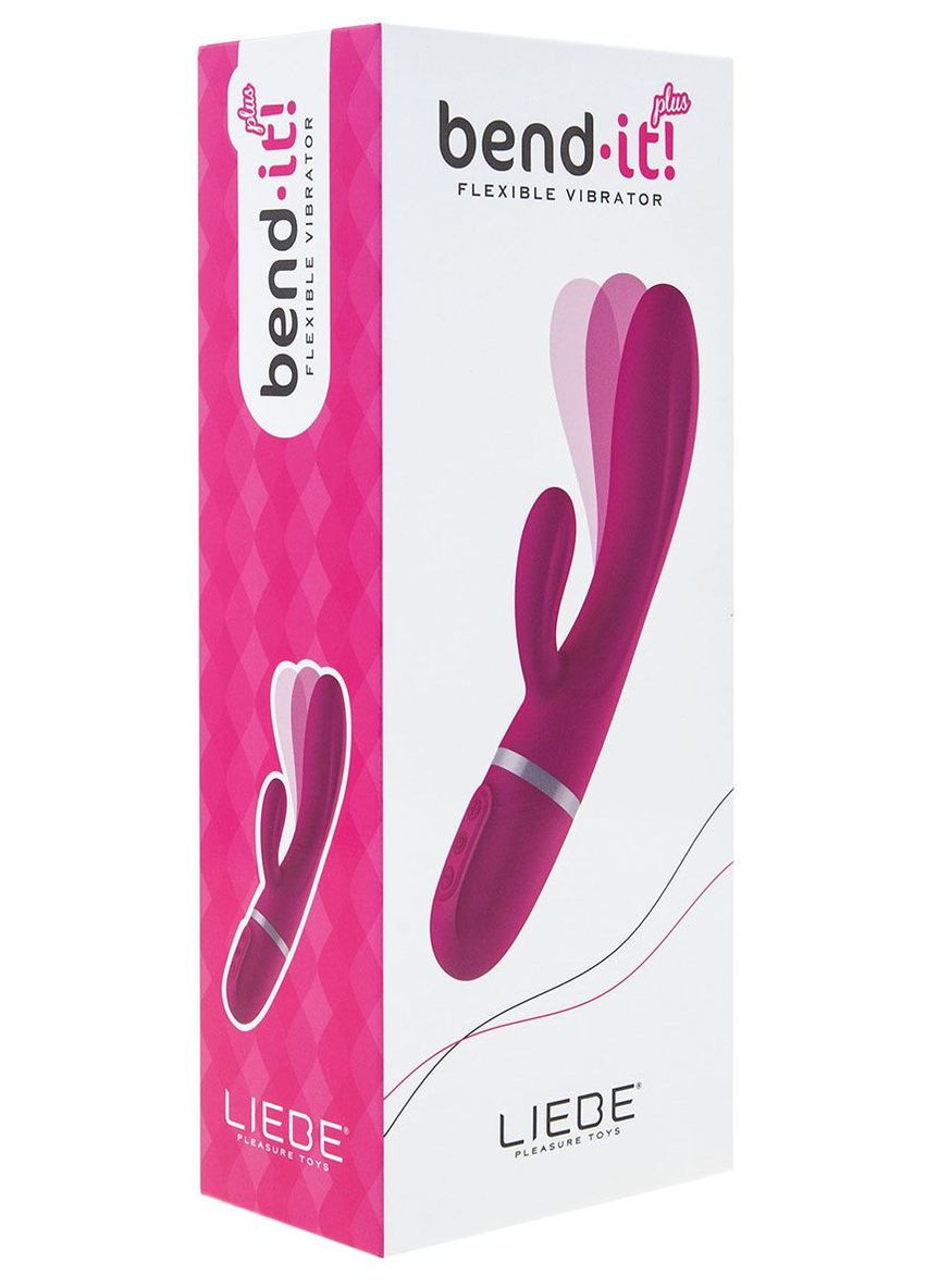 Вібратор-кролик Bend It Plus Cerise, гнучкий, 2 мотори, 10 режимів - CherryLove Liebe (332209524)