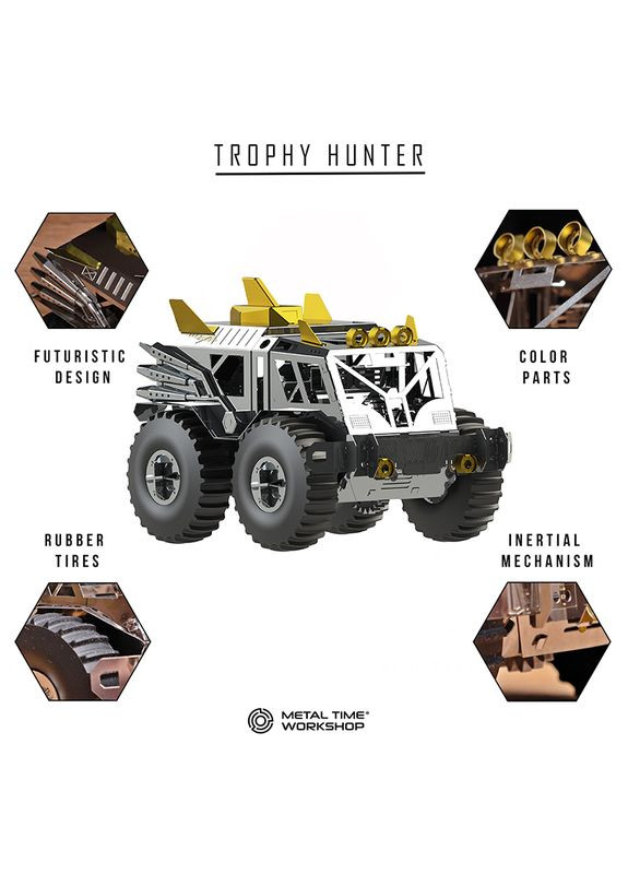 Коллекционная модель-конструктор Trophy Hunter механический внедорожник MT056 Metal Time (267507702)