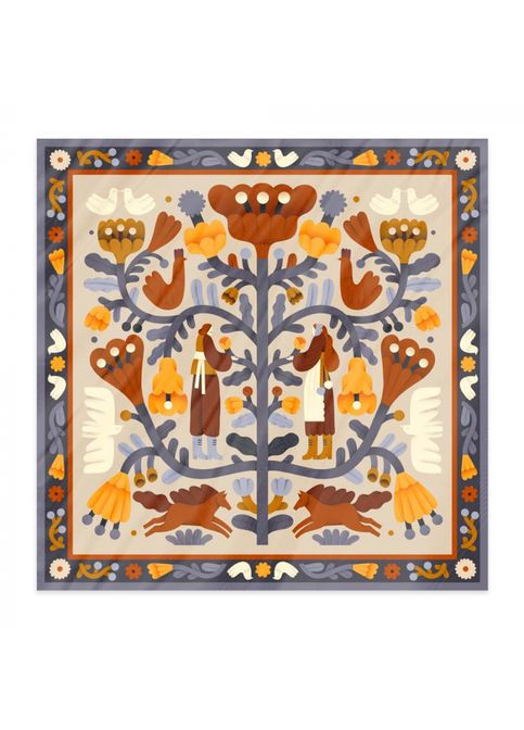 Жіноча хустинка з принтом Квітуча доля Gifty 6951 (326990265)