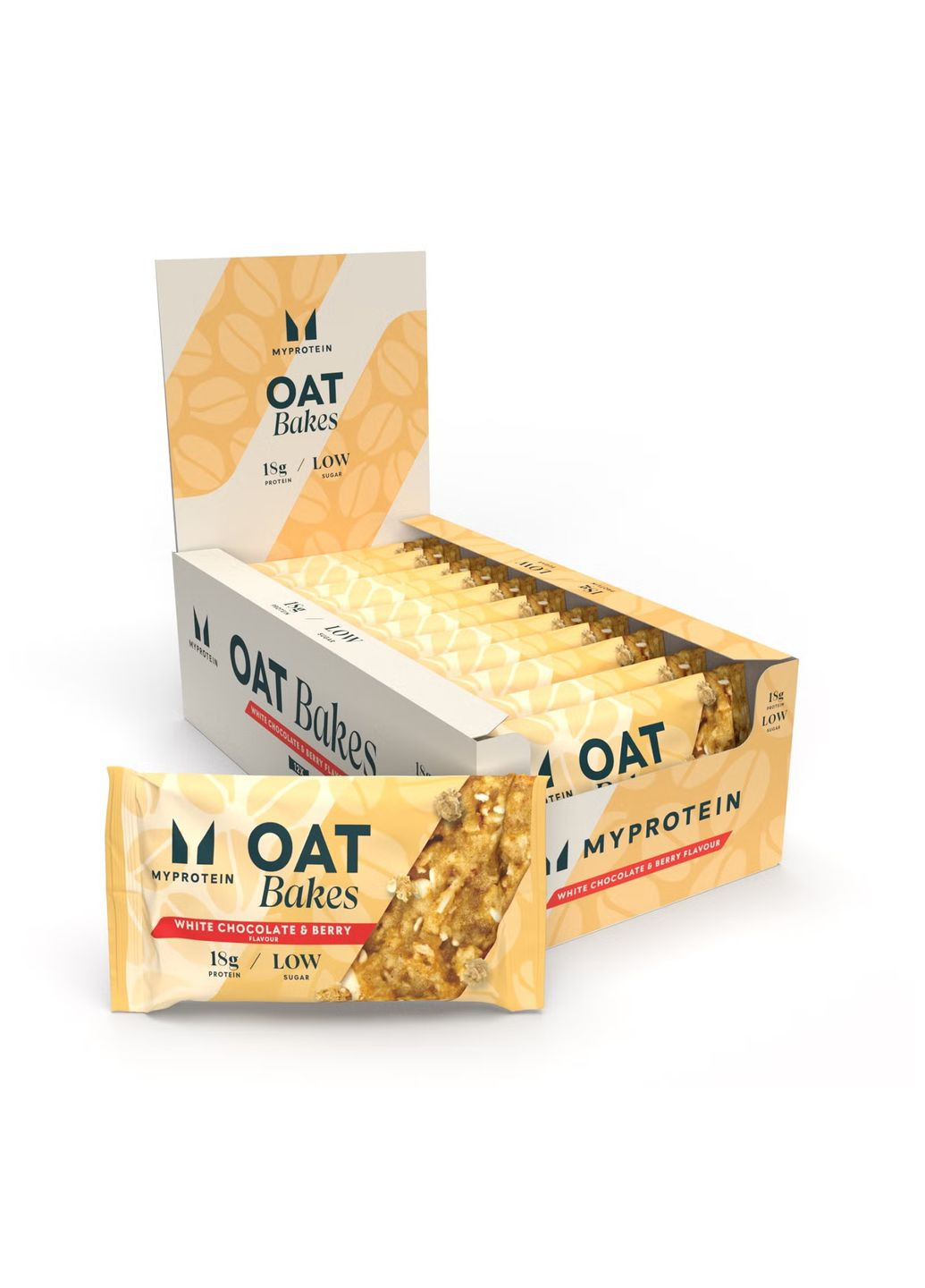 Протеиновые батончики для вегетарианцев Oat Bakes Белый шоколад и ягоды 12x75g Myprotein (367957950)