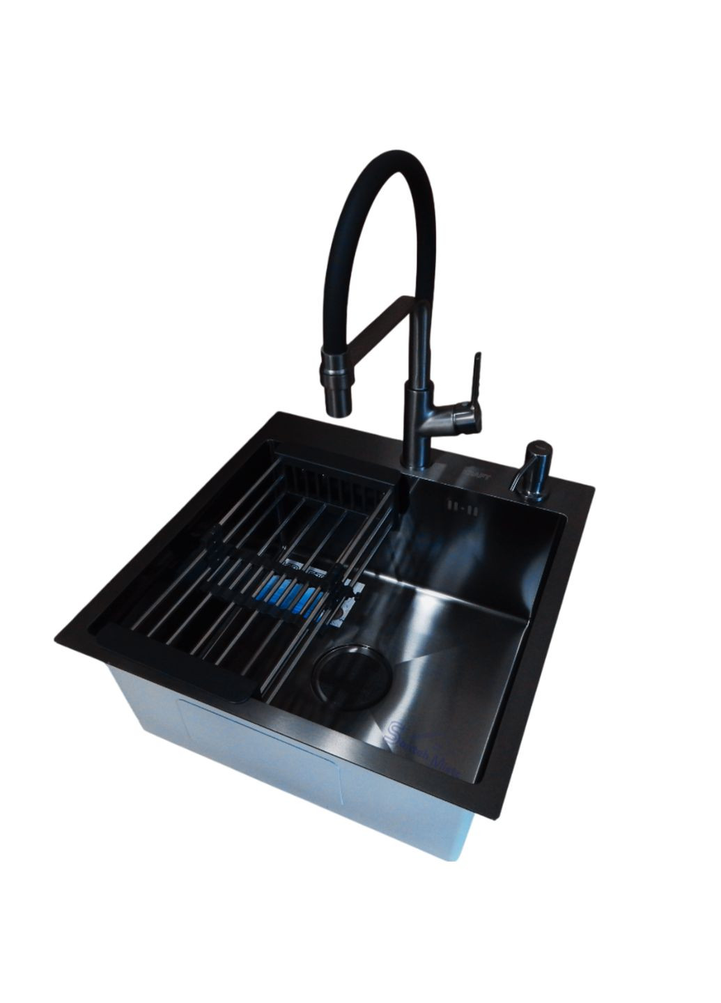 Комплект кухонной мойки Handmade PVD черная HS 5050 (3.0/1.0 мм) Kraft (349512524)