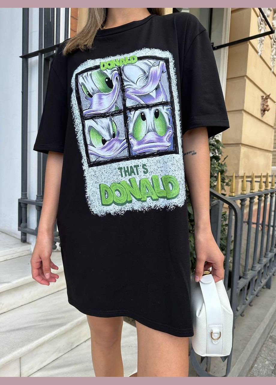 Чорна спортивна, повсякденний, кежуал жіноча сукня сукня-футболка No Brand