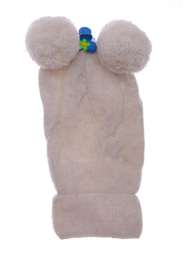 Плед в'язаний з шапкою Сніговик 100*90 см молочний (44659) BABYKROHA (303924697)