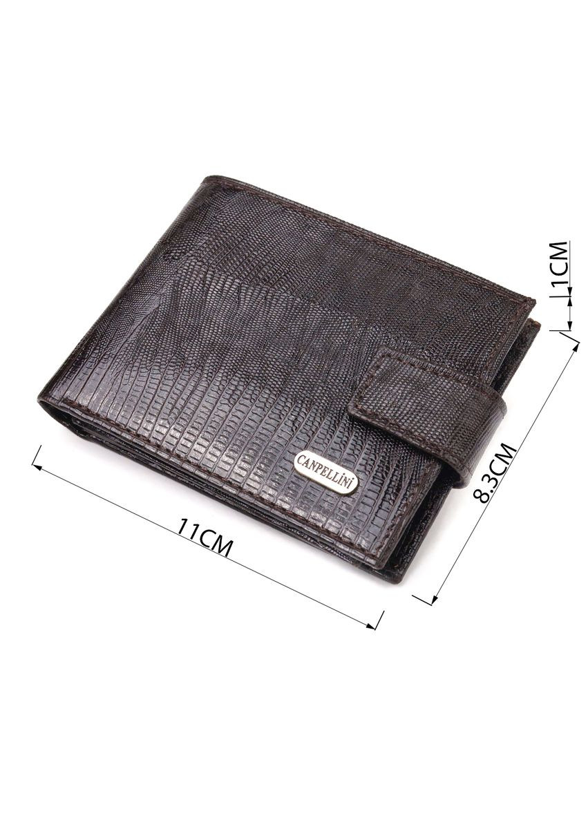 Небольшой мужской кошелек из натуральной фактурной кожи 21507 Коричневый Canpellini (331911115)