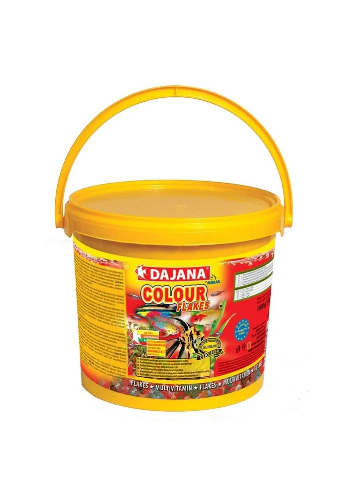 Корм для аквариумных рыб для стимуляции окраса в хлопьях Dajana COLOUR 10 л/2 кг (8594000252597) Dajana Pet (316135338)