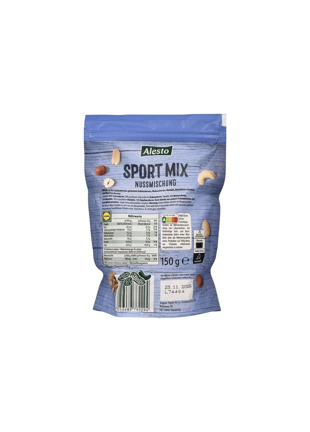 Горіхи спортивний мікс sport mix, 150 г Alesto (369144660)
