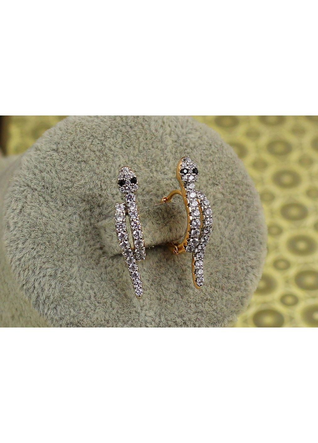 Серьги Змеи с родием 2,5 см золотистые love-shopping Xuping Jewelry (354657682)
