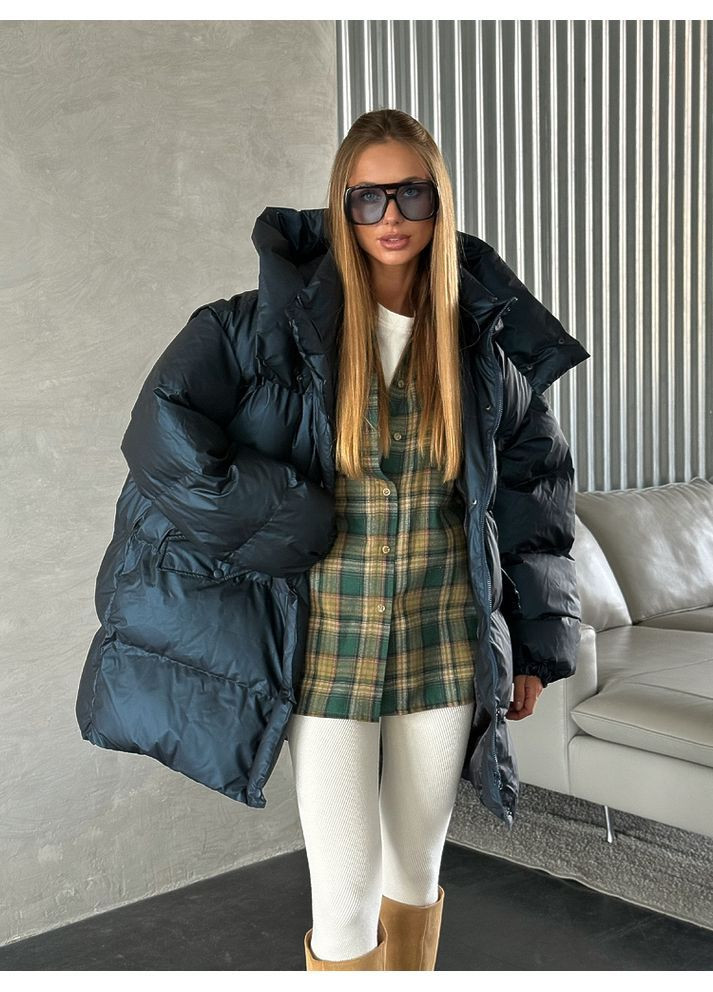 Темно-синяя куртка transformer удлиненная цвет темно-синий milirud