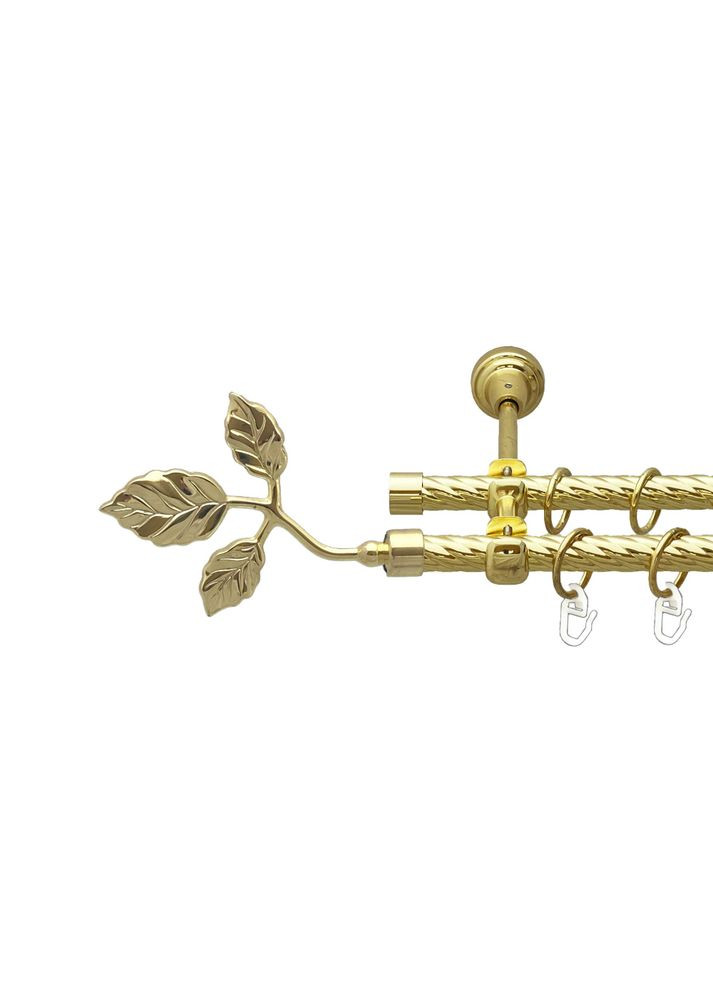 Карниз Тоскана металлический двухрядный открытая скрученная труба Золото 16\16 мм 160 см (00-00025000) ORVIT (300846834)