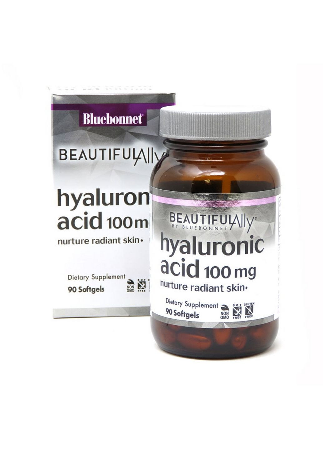 Препарат для суставов и связок Hyaluronic Acid 100 mg, 90 капсул - Beautiful Ally Bluebonnet Nutrition (293338026)