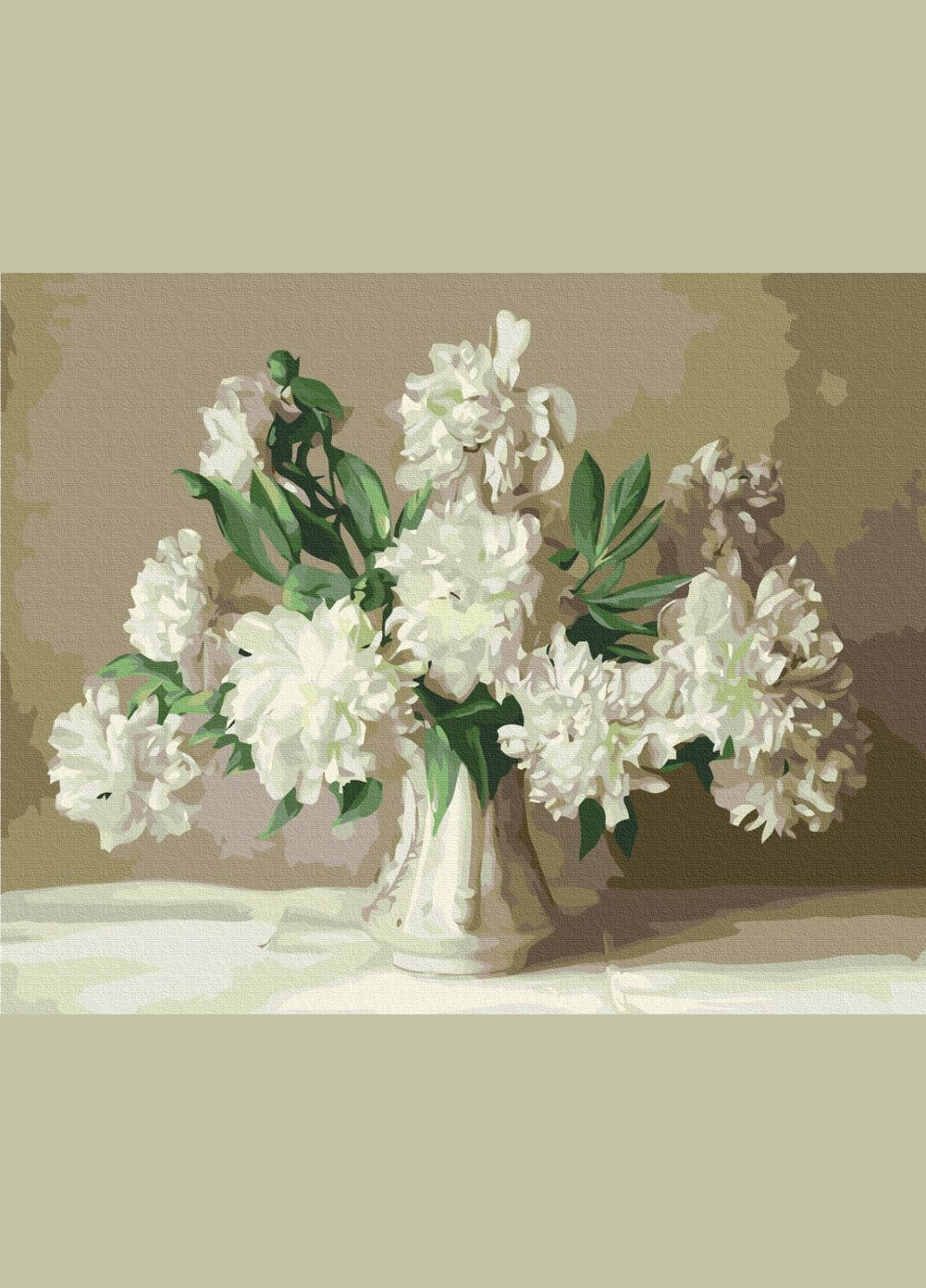 Картина за номерами " Білі піони у вазі " 40x50 см Brushme (371804793)