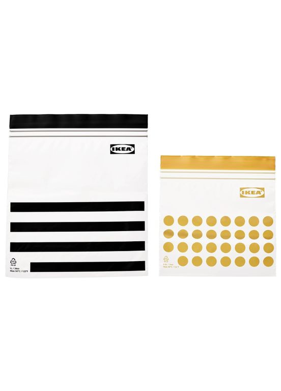 Герметичний пакет для заморожування чорний/жовтий 60 шт IKEA (276267511)