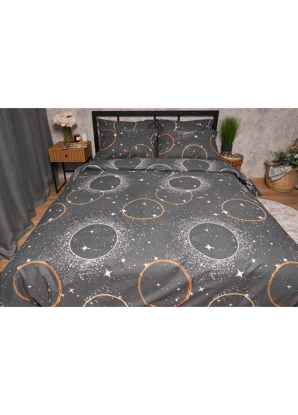 Комплект постільної білизни Бязь Gold Люкс «» Полуторний Євро 160х220 наволочки 2х40х60 (MS-820006215) Moon&Star Cosmic Vibes (356114791)