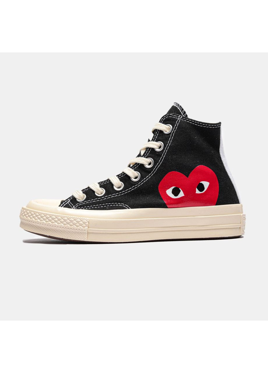 Кеди жіночі Converse Chuck Taylor All Star 70 Hi Comme des Garcons PLAY Black A08791C Конверс No Brand білі демісезони (366337393)